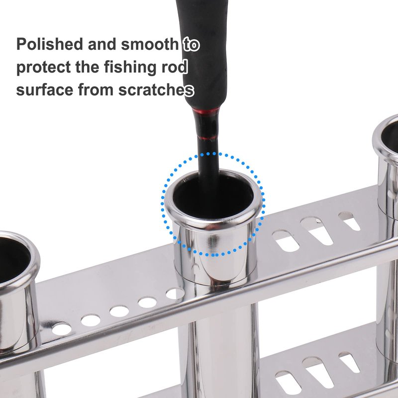 Fishing Rod Holder for Boat, Vertical Wall Mounted Fishing Rod Rack, Stainless Steel Rod Holder for Marine Boat,Fishing Boat, Truck (3 Tubes Upgrade)