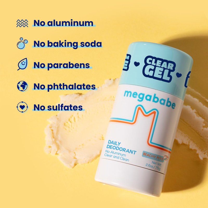 Megababe Beachy Pits Daily Deodorant, Fresh Scent, 2.6 Ounce, Stick