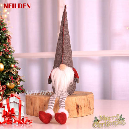 BWFY 3pcs New Christmas Decoration Long Legs Rudolph Doll Christmas Children Gift Hotel mall Window Decoration