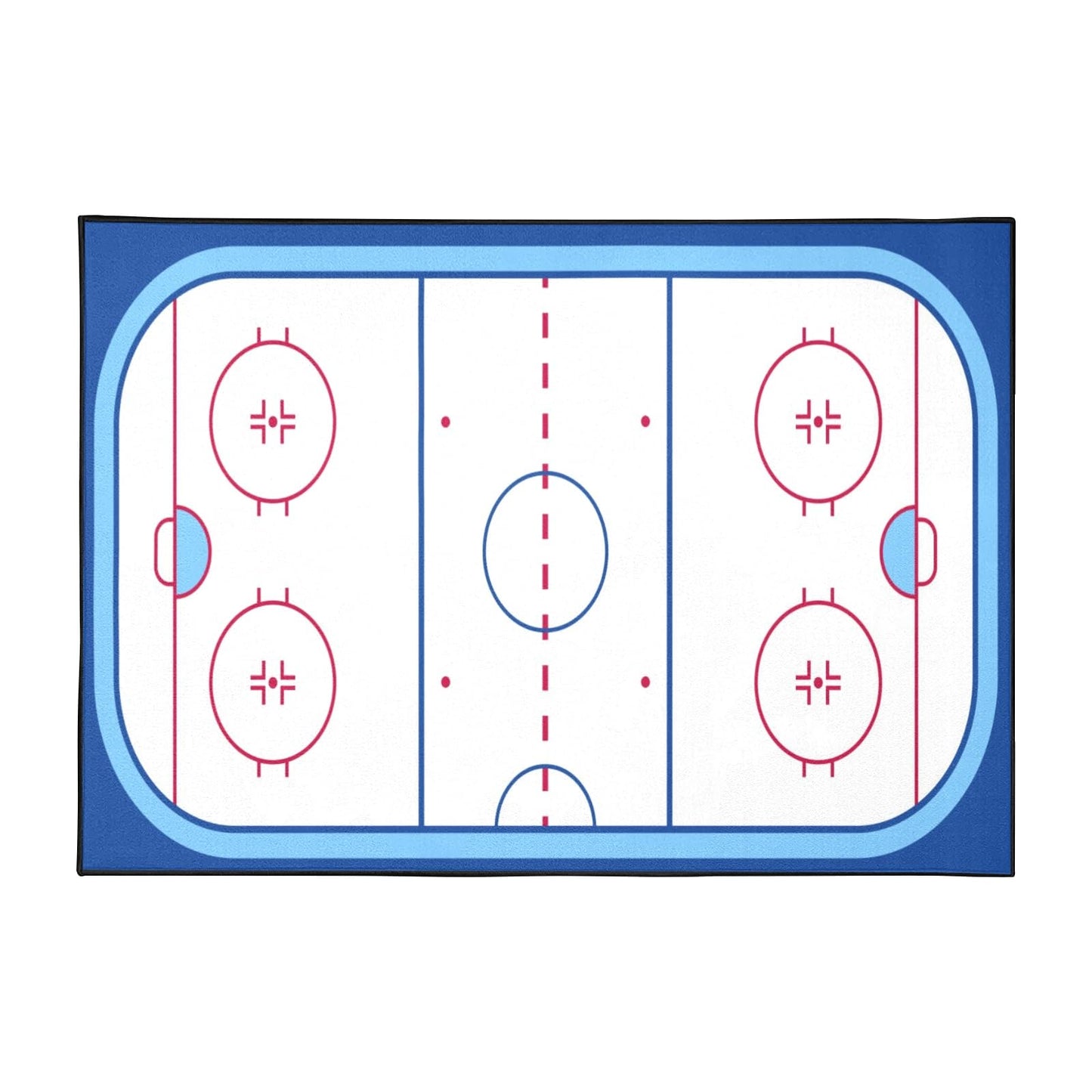Ice Hockey Rink Printed Area Rug American Ice Hockey Sport Carpet Winter Sport Game Area Rugs Non-Slip Floor Mat for Living Room Bedroom Playroom Decor Gift for Ice Hockey Lovers 4'x 5.3'