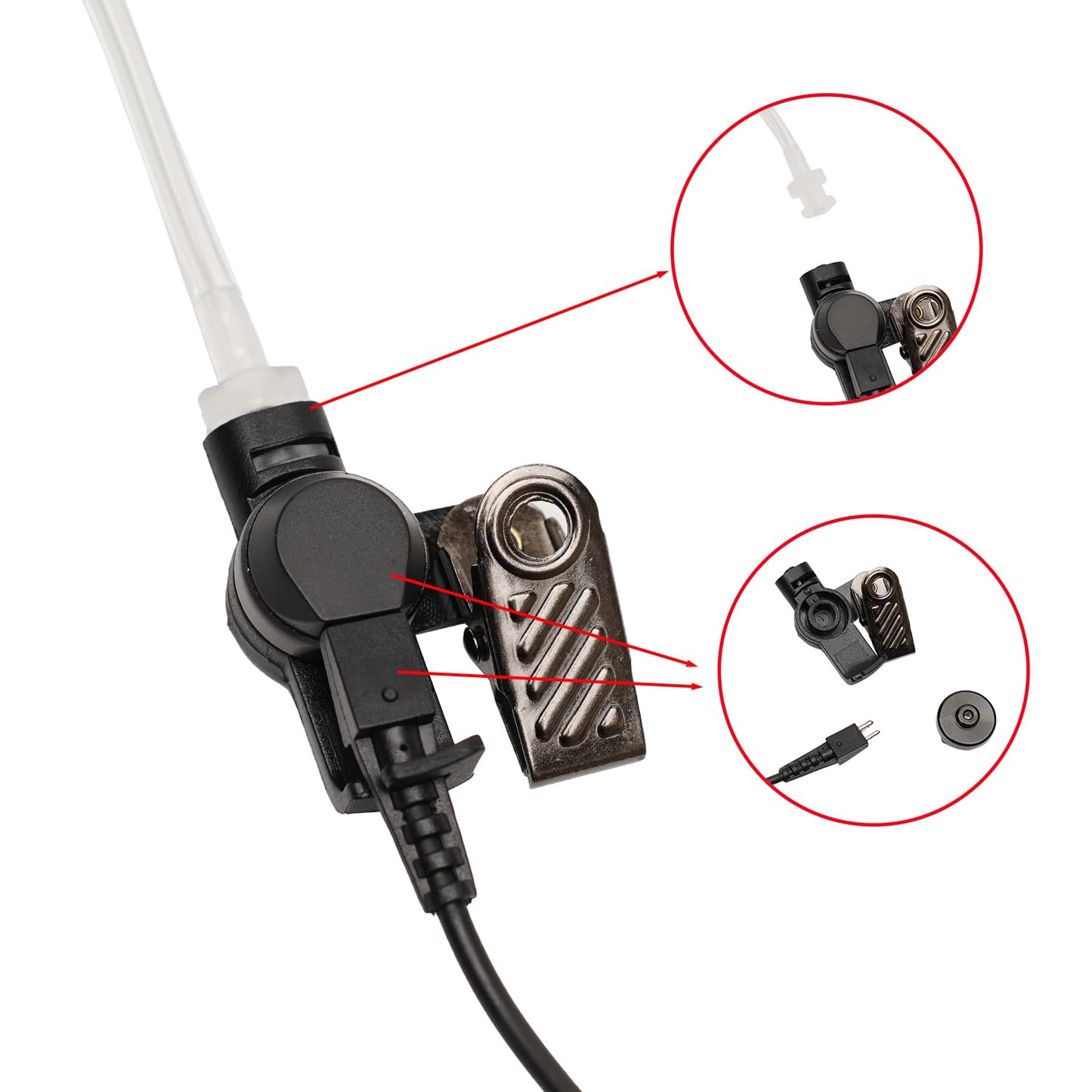 BVMAG Acoustic Tube Earpiece Headset with Mic PTT Compatible with Baofeng UV-5R 5R BF-F8HP BF-888S Kenwood TK3230 TK-3160 Puxing Quansheng Wouxun Walkie Talkie Two Way Radio 10 Pack