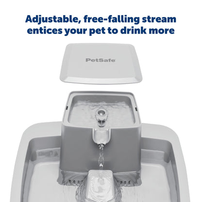 PetSafe Oasys 1 Gallon (128 Ounce) Medium Pet Fountain - Cat or Medium Breed Dog Water Fountain - Dishwasher Safe Filtered Water Dispenser with Flow Control - Filters Included - Easy to Clean