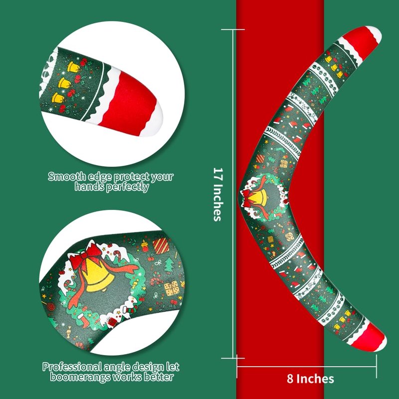 Xarfxco Boomerang for Adults and Kids, Boomerangs for Outdoor Sports & Games, Christmas Style Gifts for Boys and Girls, Good Choice for Family activies, Easy to Throw, EVA Foam