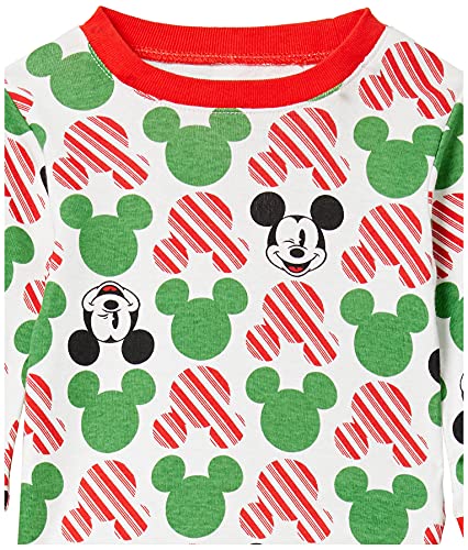 Amazon Essentials Disney | Marvel | Star Wars Unisex Babies' Snug-Fit Cotton Pajama Sleepwear Sets, Mickey Holiday - Baby and Kids, 18 Months