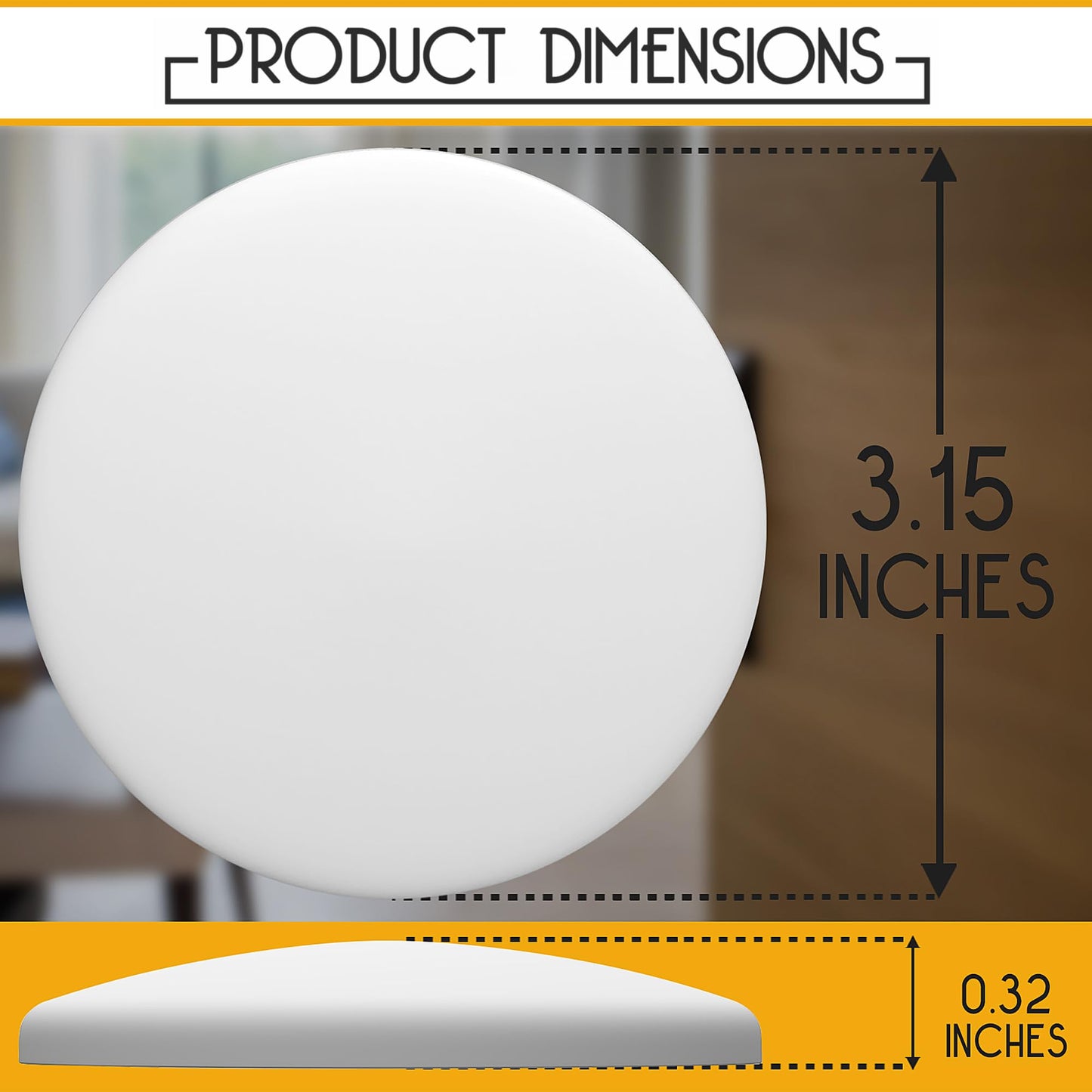 Door Stoppers - Large 3.15" (4 PCS) - Door Stoppers for Wall with Strong Back Adhesive - Quiet and Shock Absorbent Silicone Wall Protectors from Door Knobs - Protects Every Surface - White