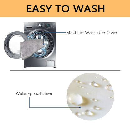 EMPSIGN Stylish Dog Bed Mat Dog Crate Pad Mattress Reversible (Cool and Warm), Water Proof Linings, Removable Machine Washable Cover, Firm Support Pet Crate Bed for Small to XX-Large Dogs, Grey