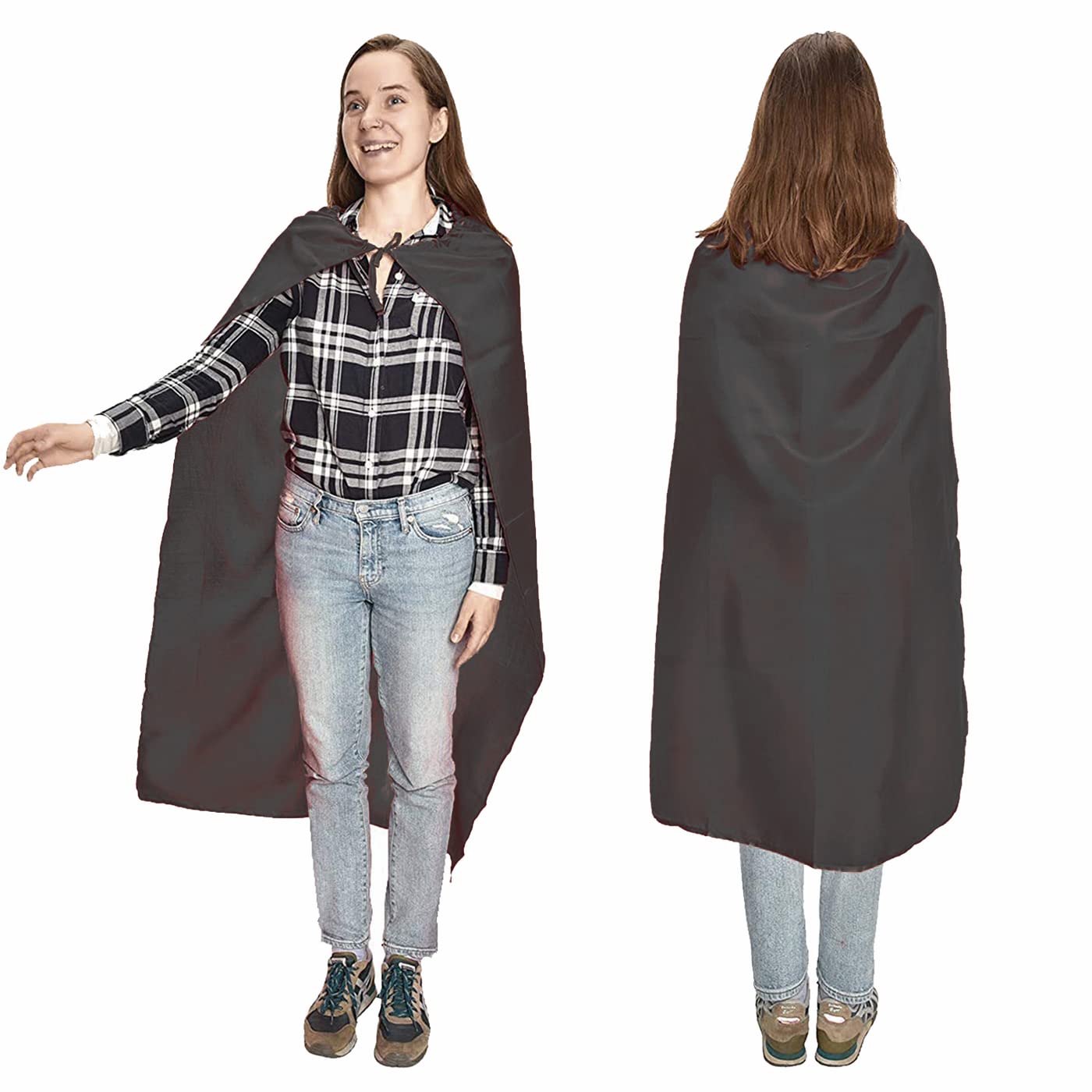 Maklulu Adult Superhero Capes and Masks - Halloween Costumes Party Capes (Black)