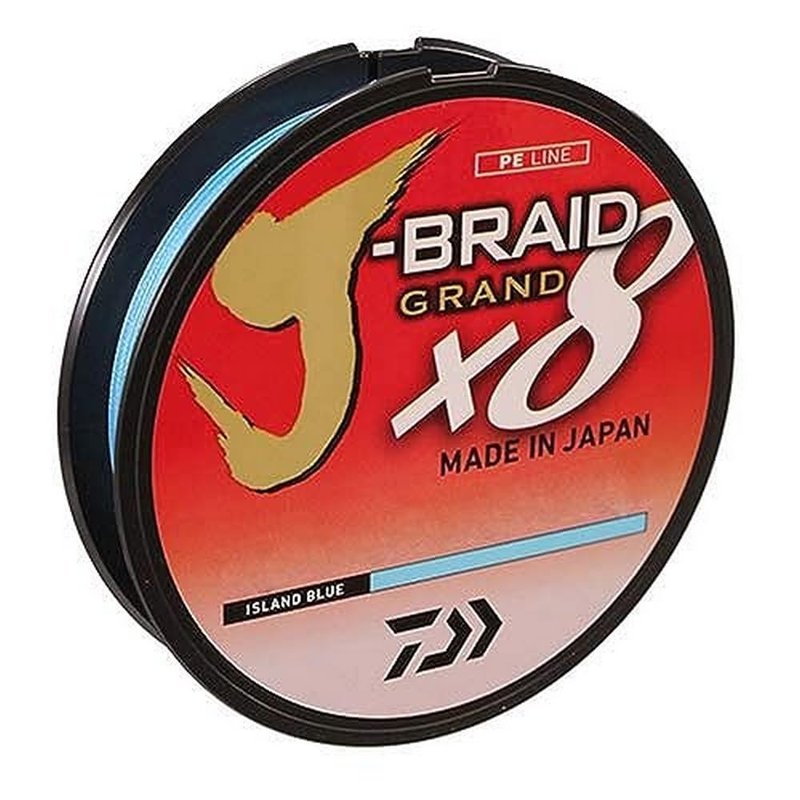 Daiwa JBGD8U15-150IB J-Braid X8 Grand Braided Line, 150 Yards, 15 Lbs Tested, .007" Diameter, Island Blue
