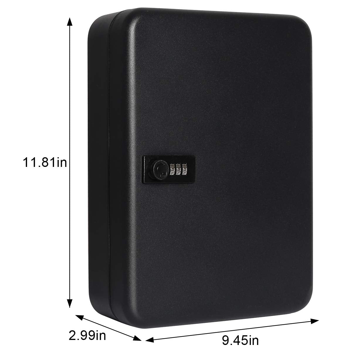 Decaller Large Key Box with Combination Lock, Key Cabinet Wall Mount Lock Box with 48 Hooks, 11 4/5" x 9 1/5" x 3"