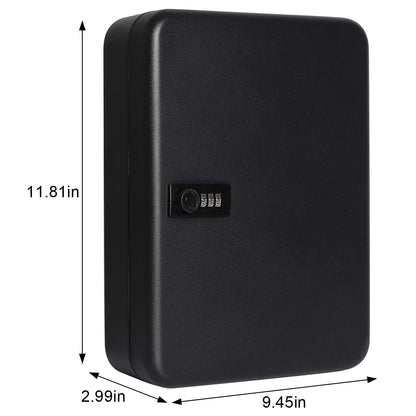 Decaller Large Key Box with Combination Lock, Key Cabinet Wall Mount Lock Box with 48 Hooks, 11 4/5" x 9 1/5" x 3"