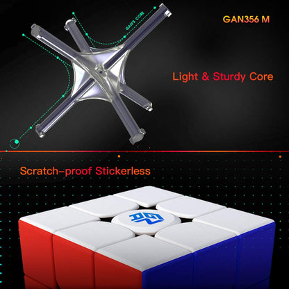GAN 356 M, 3x3 Magnetic Speed Puzzle Cube Stickerless Gans 356M Cube (no Extra GES)