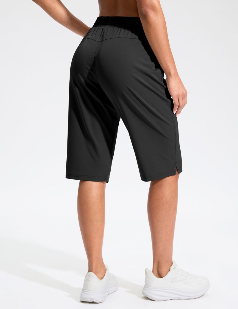 G Gradual Women's 13" Long Hiking Shorts with Zipper Pocket Lightweight Quick Dry Knee Length Bermuda Shorts for Women