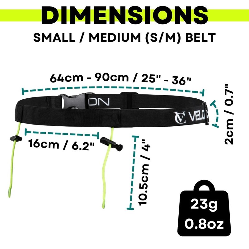 VeloChampion Lightweight Running Belt Waist Pack for Men Women - Elasticated Stretch Fit Race Number Holder - No Pins - 3 Sizes - Run. Triathlon. Cycle. Marathon. Jogging (1, Medium)