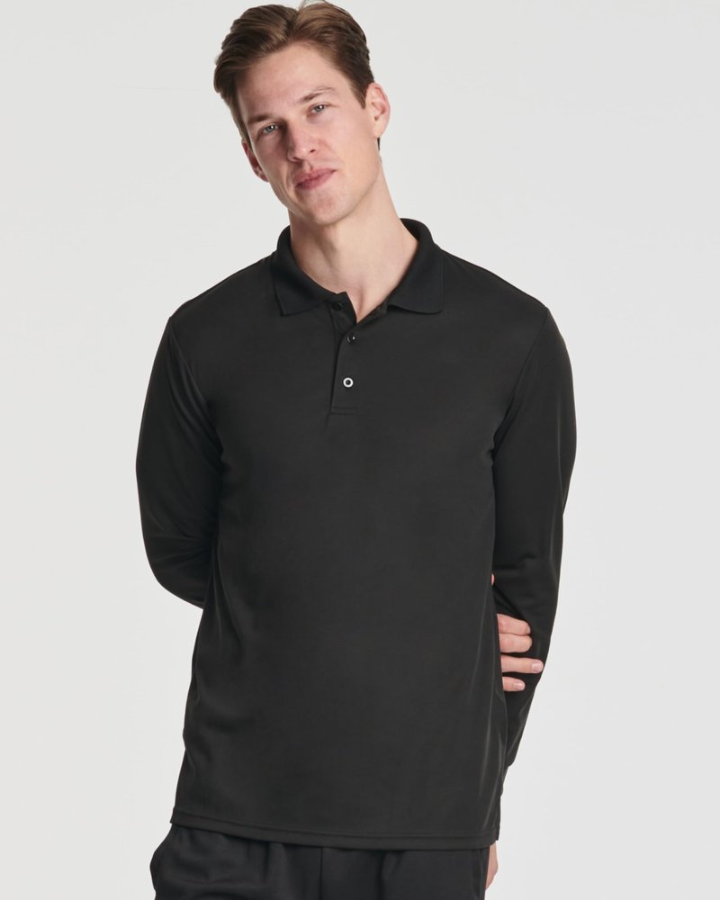 Real Essentials 3 Pack Men's Dry Fit Long-Sleeve Active Polo Shirt Casual Performance Golf Set 5, M