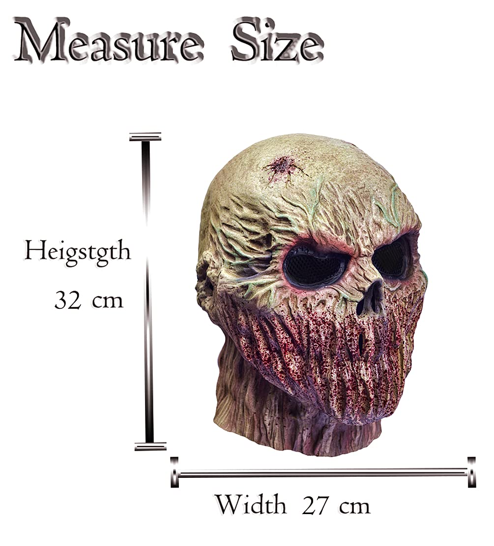 RAPGET Horror Mask Zombie Mask Creepy Mask Old Man Mask Halloween Novelty Costume Party Latex Full Head Mask