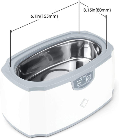 LifeBasis D-2000 Ultrasonic Cleaner Jewellery Cleaner Machine 420ML 45000Hz Silver Cleaner with Watch Stand for Cleaning Jewelry Necklaces Rings Glasses Watches Coins Razors Guin-ness Surger Tins