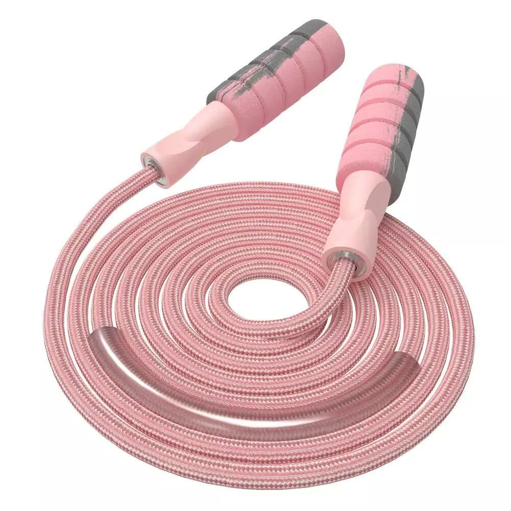 FITMYFAVO Jump Rope Cotton Adjustable Skipping Weighted jumprope for Women，Adult and Children Athletic Fitness Exercise Jumping Rope