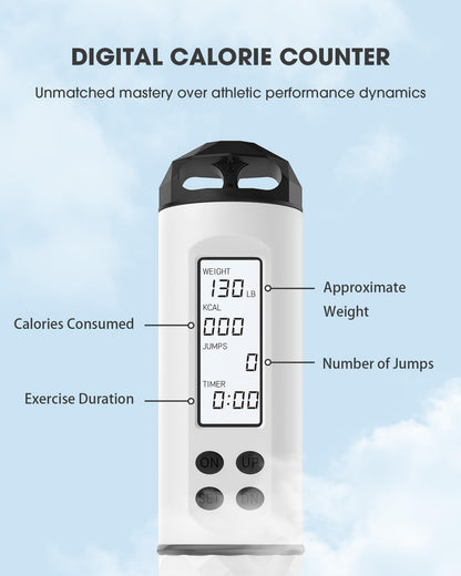 IOVFIT Cordless Weighted Jump Rope with Calorie Counter | Adjustable Knot-Free Skipping Rope for Fitness, Gym & Home Workouts | Ideal for Women, Men & Kids – 9.85ft