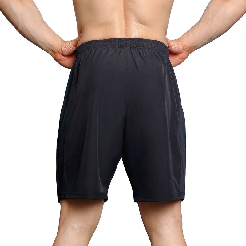 Gaglg Men's 7" Athletic Shorts 2 Pack Quick Dry Workout Running Shorts with Zipper Pockets Black/Green,Large