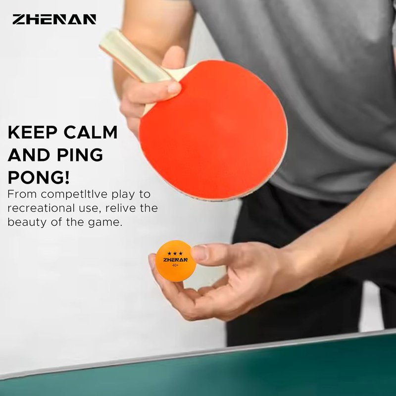 ZHENAN 20-Pack 3-Star 40+ New Material Ping Pong Balls,More Durable,Advanced Training Table Tennis Balls(White Practice Ping Pong Ball)，Competition and Recreational Play, Abs Ping Pong Ball