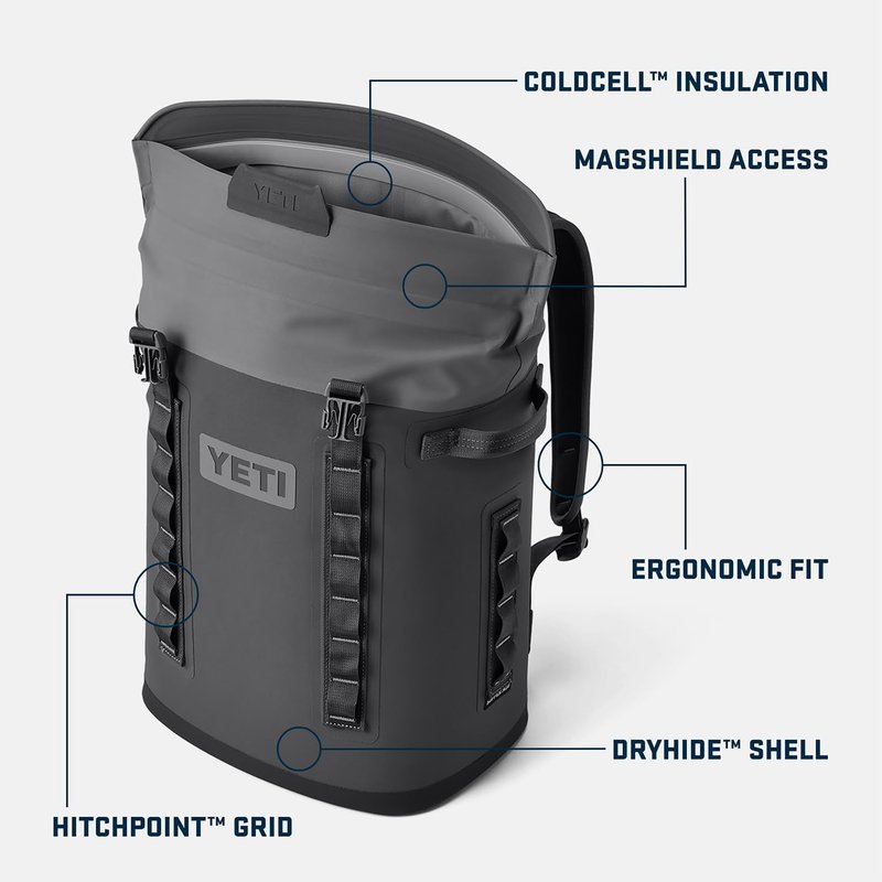 YETI Hopper M20 Backpack Soft Sided Cooler with MagShield Access, Ridgeline