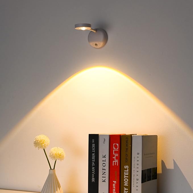 Wireless Picture Light Battery Operated Set of 2, Painting Light with Motion Sensor and Remote Control, Stepless Dimming Art Display Light for Picture Frame