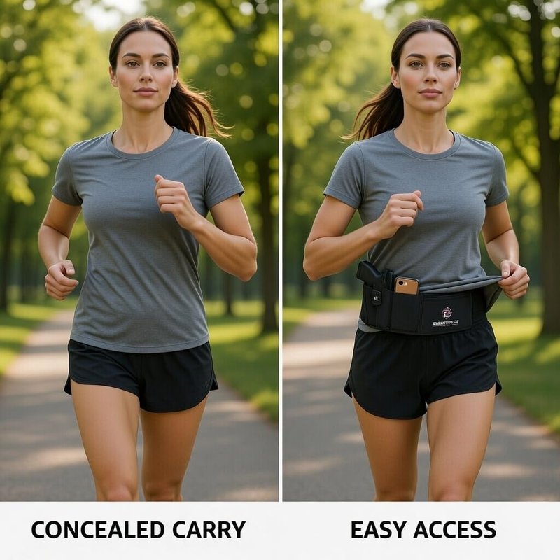 Belly Band Holster for Concealed Carry - Gun Holster for Women - Fits Glock, Smith Wesson, Taurus, Ruger, Sig, and More -Breathable Neoprene Waistband Holster for Most Pistols and Revolvers