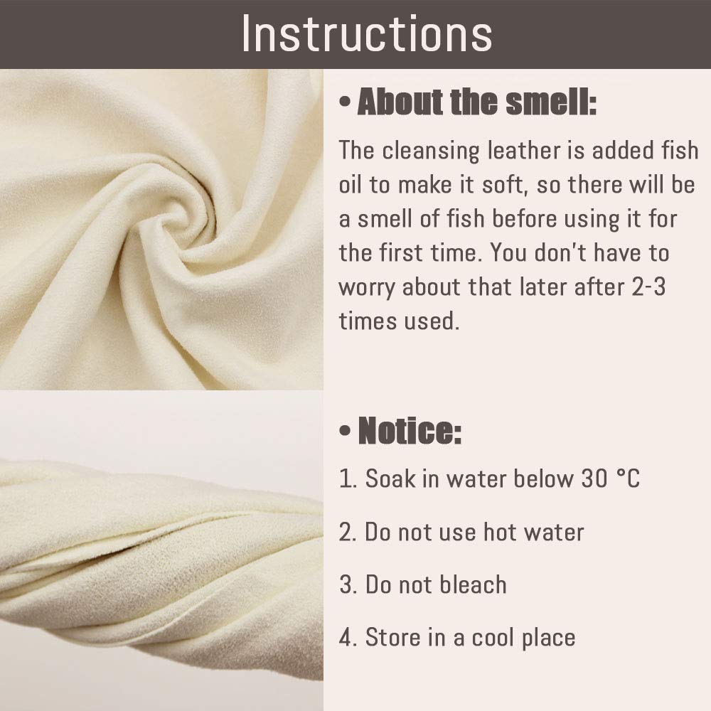 Airlab Large Genuine Chamois Leather XXL/90x60 cm, Shammy Leather Cloth, Car Washing Drying Towel, Natural Real Leather Cleaning Wipes for Mirrors, Glasses, Window, Display, Bathroom & Kitchen
