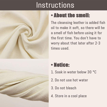 Airlab Large Genuine Chamois Leather XXL/90x60 cm, Shammy Leather Cloth, Car Washing Drying Towel, Natural Real Leather Cleaning Wipes for Mirrors, Glasses, Window, Display, Bathroom & Kitchen