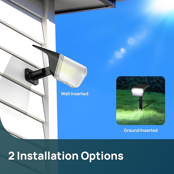 Linkind RGB Solar Christmas Lights Outdoor Spotlights IP67 Waterproof 10 Lighting Modes Solar Color Changing Lights Outdoor for Yard Garden Landscape Christmas Decorations (Multicolor, 6 Pack)