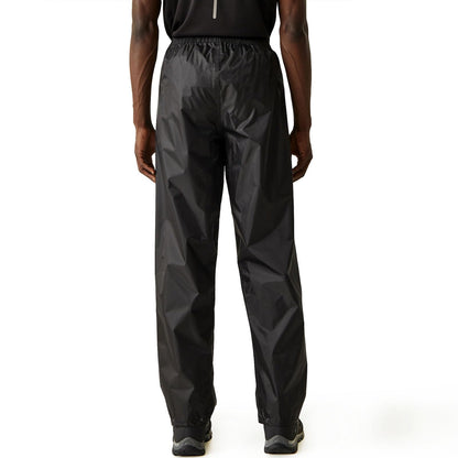 Regatta Pack-it Waterproof Overtrousers Men, for Hiking, Cycling, Walking, Motorbike - Outdoor Lightweight Men's Outdoor Rainproof Bottoms, with Elastic Waist - Water Repellent & Breathable Black