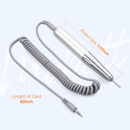 Makartt Nail Drill Professional: 60W 35000RPM Electric Nail File with Coreless Motor, 2 in 1 Desktop & Portable, Drill Bits and LCD Display for Acrylic Gel Nails, Nouvella Pink
