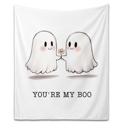 Halloween Ghost Blanket for Women men - You're My Boo Basket Stuffers Romantic Gifts for Her Him, Wedding Anniversary Engagement Gifts for Girlfriend Boyfriend Wife Husband Couple, 60''x50''