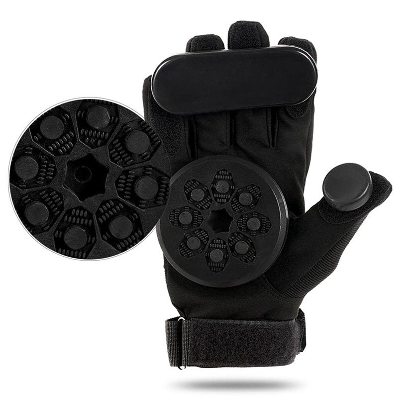 Glield Skateboard Gloves with 2 Set Spark Pucks, Longboard Downhill Slide Gloves CBST04