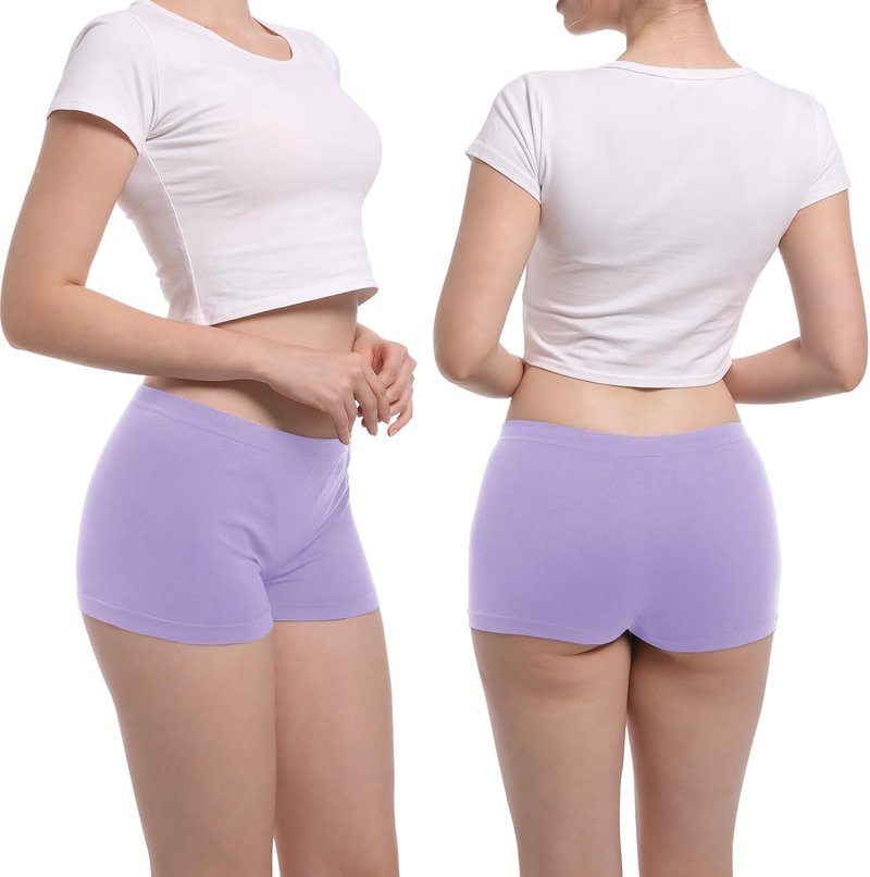 Seamless Boyshorts - Stretch Nylon Full Coverage Boxer Briefs | Anti-Chafing Women’s Panties (4 Pack)