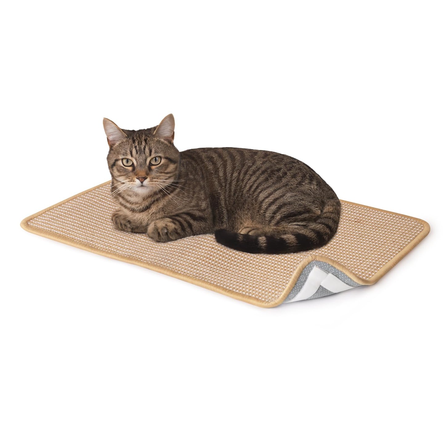 Cat Scratching Mat Sisal, Sisal Fabric Large Pet Scratching Pad for Indoor Cats with Adhesive Hook Loop Tape, Cat Scratching Rug Wall Scratchers (1pcs(11x13.8in))