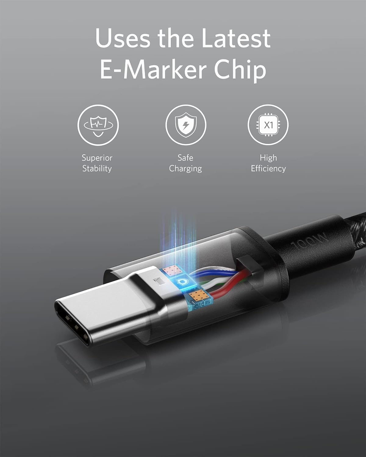 Anker USB C to USB C Charger Cable (6ft/1.8m Nylon), 100W USB 2.0 Type C fast Charging Cable for MacBook Pro, iPhone 17/16/15, iPad Pro, Samsung Galaxy,and More