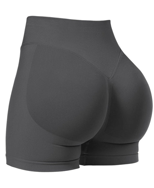 VOYJOY Women Workout Impact Shorts 2.5"/ 3.6"/ 4.5"/ 6" Scrunch Butt Lifting Gym Seamless Booty Biker Shorts Dark Grey