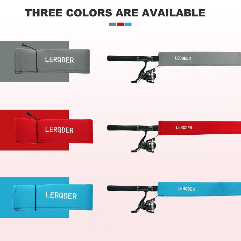 LERQDER Premium Neoprene Fishing Rod Sleeves-Durable,UV Resistance, Puncture Resistant, Rod Socks Protect Cover Casting, Spinning, Trolling Fishing Rods for Storage (2, Red, 68")