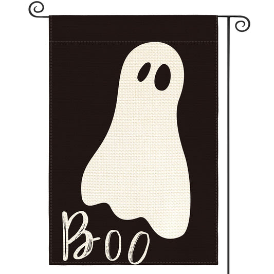 AVOIN colorlife Ghost Spooky Halloween Boo Garden Flag Double Sided Outside, Holiday Yard Outdoor Decorative Flag 12 x 18 Inch
