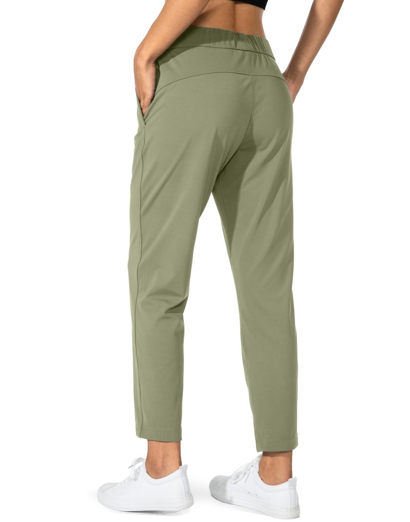 G Gradual Women's Pants with Deep Pockets 7/8 Stretch Sweatpants for Women Athletic, Golf, Lounge, Work (Matcha Green, X-Large)