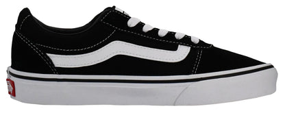 Mens Vans Size 9, Ward Sneaker Black & White Suede Canvas Lace Up Shoes, Low Top Men's Trainers, Lightweight Sports Shoes by Vans Active Wear Range (9 UK)