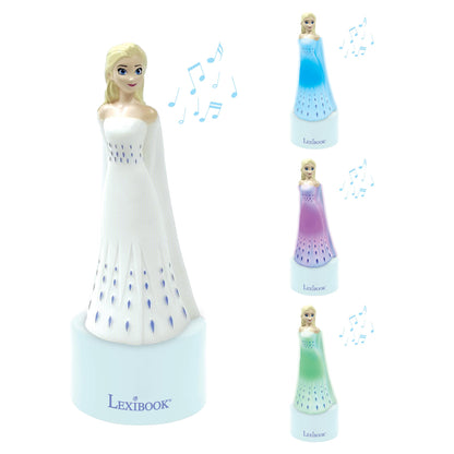 LEXIBOOK, Frozen Nightlight and Speaker for Children's Room, Colour Change, Soft Light, Battery Operated, White, NS01FZ