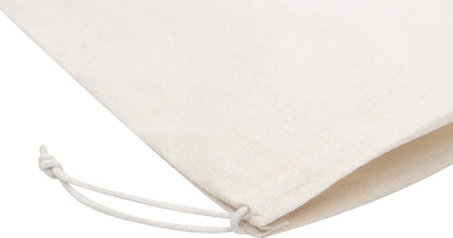 DR 100 Percent Cotton 10x15 Muslin Drawstring Bags for Clothes Storage Pantry (10 x 15 inch - 12 pack, Beige)