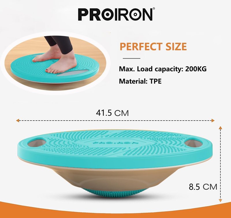PROIRON Upgraded Wobble Balance Board, 16.34”TPE Non-Slip Stability Board, Portable Exercise Balance Trainer with Handle for Home Gym, Standing Desk, Core Training & Physical Therapy for Adults Kids