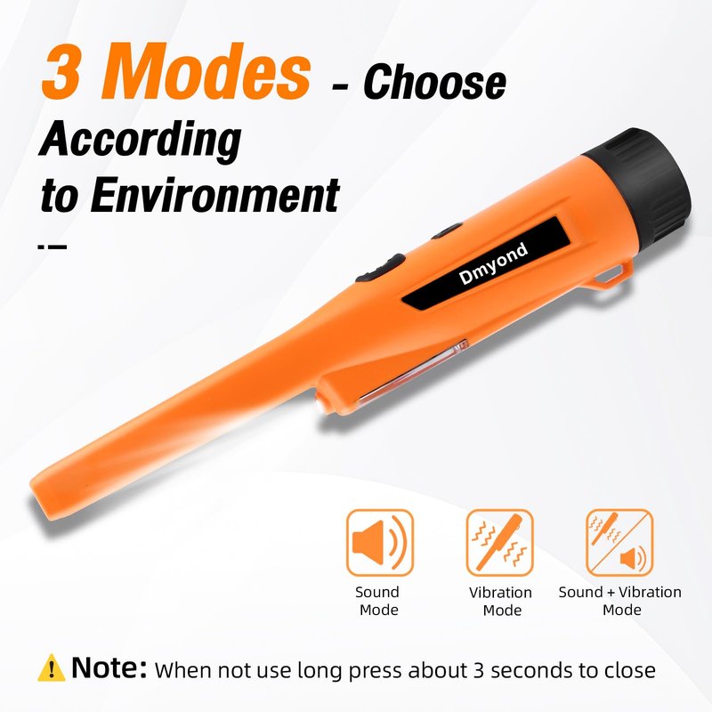 Dmyond Metal Detector Pinpointer & Accessories - IP68 Full Waterproof Handheld Pin Pointer Wand with 3 Modes - Includes Sand Sifter Scoop and Shovel for Beach Digging, Treasure Hunting