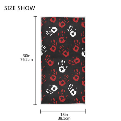 Pfrewn Halloween Red Bloody Hands Towels Hand Bathroom Towels 16x30 in Black Scary Bloody Zombie Hand Soft Absorbent Small Bath Towel Kitchen Dish Guest Towel Fall Autumn Halloween Day Decor Gifts