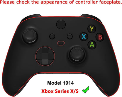 eXtremeRate Rubberized Grips Replacement Back Panels for Xbox Series X/S Controller, Black Performance Non-Slip Diamond Texture Side Rails Handles for Xbox Core Controller - Controller NOT Included