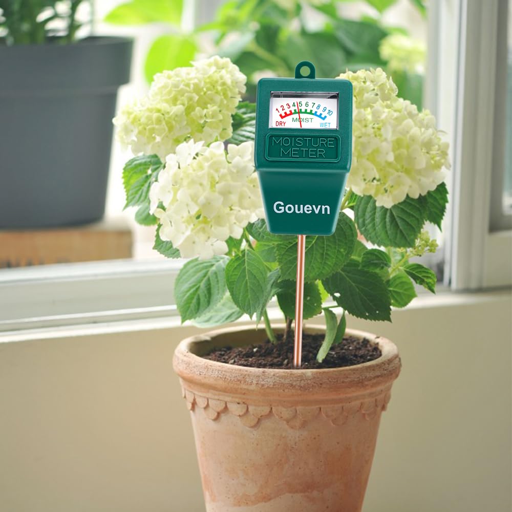 Gouevn Soil Moisture Meter, Plant Moisture Meter Indoor & Outdoor, Hygrometer Moisture Sensor Soil Test Kit Plant Water Meter for Garden, Farm, Lawn (No Battery Needed)