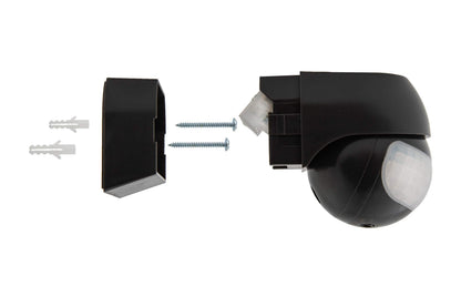 HUBER Motion 3LV Compact Infrared Motion Sensor 180° IP44 I 12-24V AC DC Potential Free Contact Motion Sensor LED Suitable Horizontal/Vertical Adjustable Anthracite